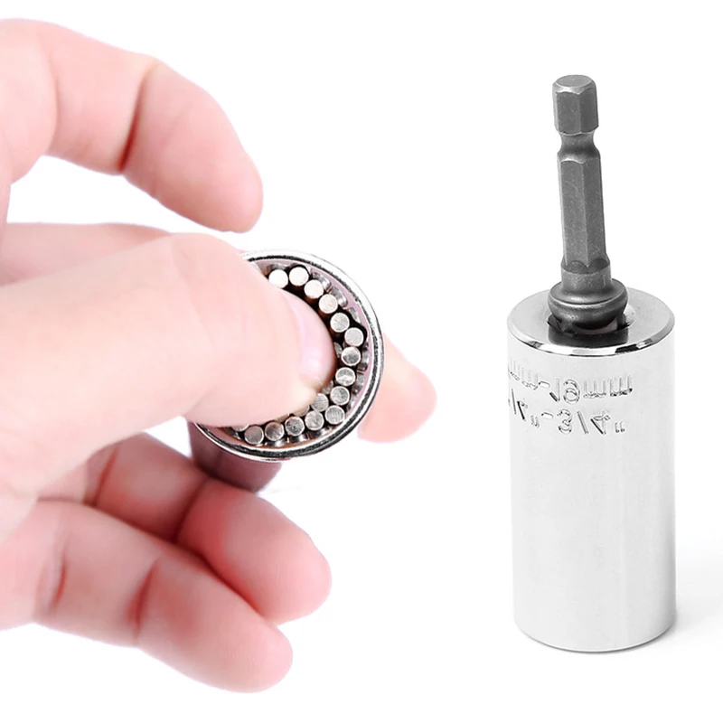 7-19mm Head Set Socket Sleeve Square Head Ratchet Wrench Ratchet Spanner Head Key Sleeve Socket Hand Tools Power Drill Kits (9)