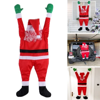 

Newly Flannel Santa Claus Costume Hanging Ornaments for Home Door Window Decoration for Christmas