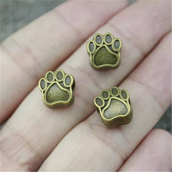 

Wholesale Jewelry Lots Antique Bronze Color 11x11x7mm Dog Paw European Big Hole Beads Pendant Charm Jewelry Crafts 60 Pieces