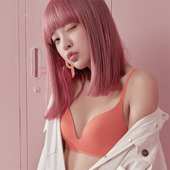 

Soft Bras For Women Wireless Sexy Bralette Push Up Ladies Brassiere Bra Underwear 38 A B Seamless Deep V Top Lingerie Japanese