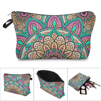 

2019 Newly 3D Printed Cosmetic Bag Women Hand Held Portable Large Capacity Cosmetics Storage Bags J9