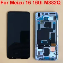 6," Meizu 16 16th M882Q Super AMOLED ЖК-дисплей+ сенсорная панель дигитайзер для Meizu 16 M882H ЖК-рамка