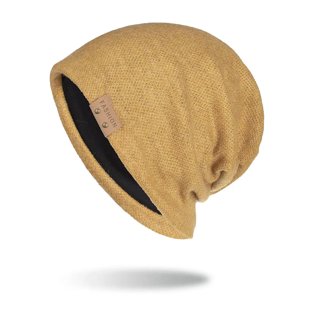 Hip Hop Knitted Hat Women's Winter Warm Casual Acrylic Slouchy Hat Crochet Ski Beanie Hat Female Soft Baggy Skullies Beanies Men