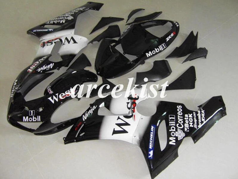 Новинка из АБС-пластика для мотоцикла обтекатели комплект подходит kawasaki Ninja ZX6R 636