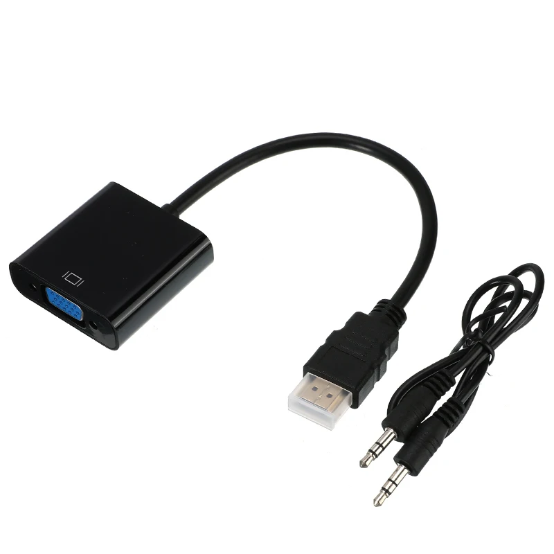 Адаптер hdmi-vga Мужской конвертер с разъемом адаптер 1080P цифровой аналоговый видео аудио для ПК ноутбук планшет HDTV высокое качество