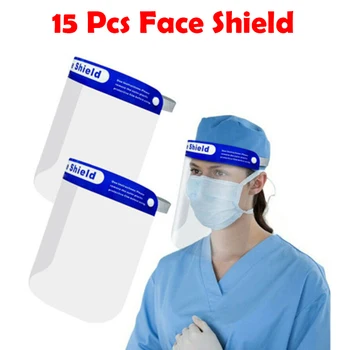 

15 Pcs Dental Face Shield Anti Droplet Dust-proof Protect Face Covering Mask Safety Protection Visor Shield Stop The Flying Spit