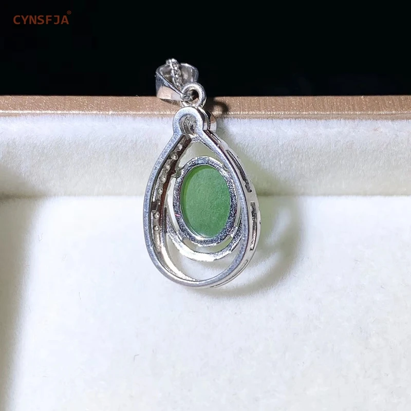 CYNSFJA Реал Certified(Hetian) нефрита Jade Jasper 925 пробы серебряные ювелирные изделия амулеты и Нефритовой подвеской, высокое качество лучшие подарки