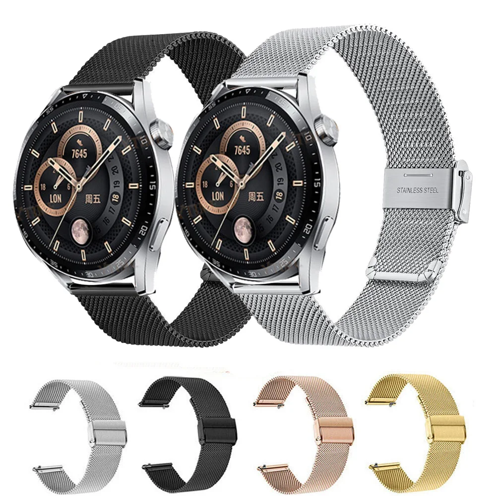 20Mm 22Mm Metalowy Pasek Do Zegarka Huawei Gt 3 42Mm 46Mm Milanese Watchband Do Huawei Gt 3 Pro Gt 2E/Honor Magic 2 Correa Bransoletka