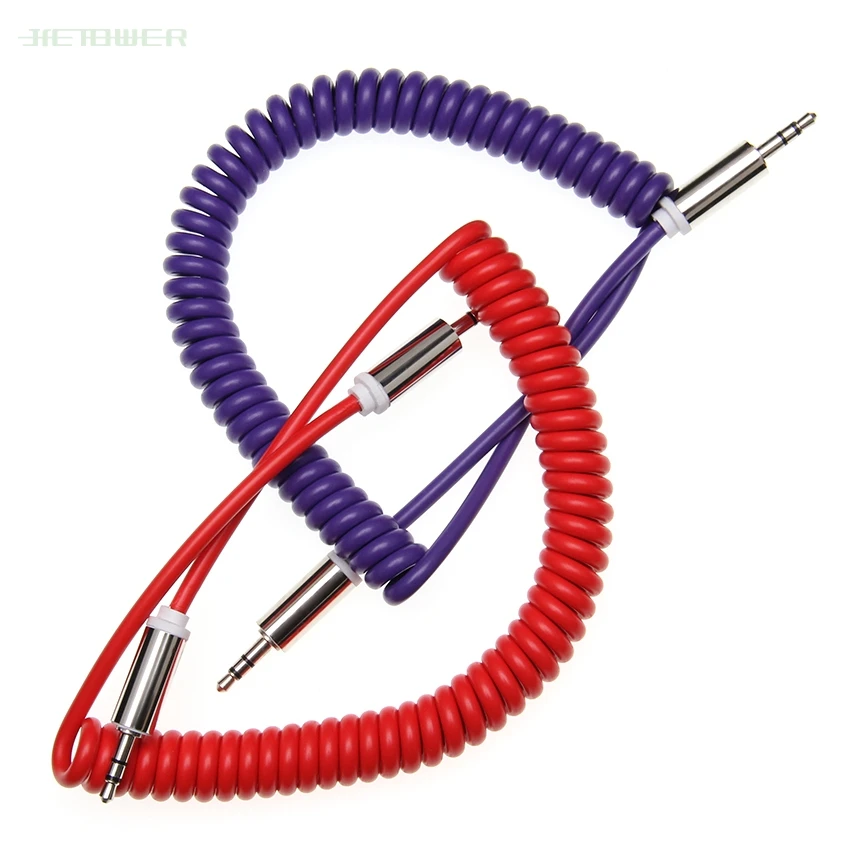 3 5 Jack AUX Audio Cable 3 5MM Male to Male Cable For Phone Car Speaker MP4 Headphone 3 5MM Jack to Jack Spring Cables 100pcs 