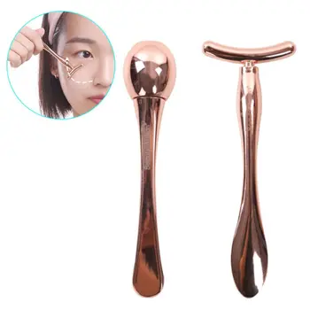 

2Pcs/Set Anti-Aging Zinc Alloy Skin Lift T-Type Massager Eye Ball Massage Stick Beauty Tool Slimming Face Anti-Wrinkle Puffiness