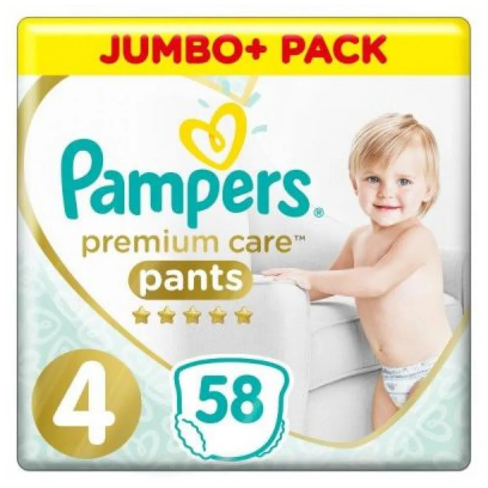 Трусики Pampers Premium Care 9-15 кг, размер 4, 58 шт