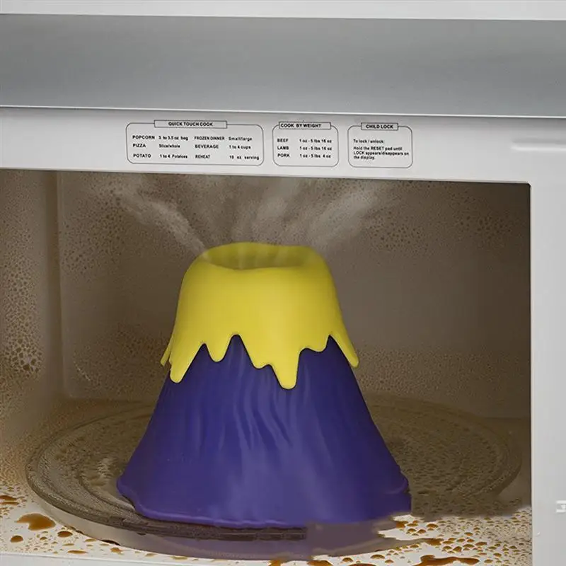 Creative Erupting Volcano Microwave Oven Washer Cleaner Food Grade Steam Cleaning Appliances Small Kitchen Dirt Help |