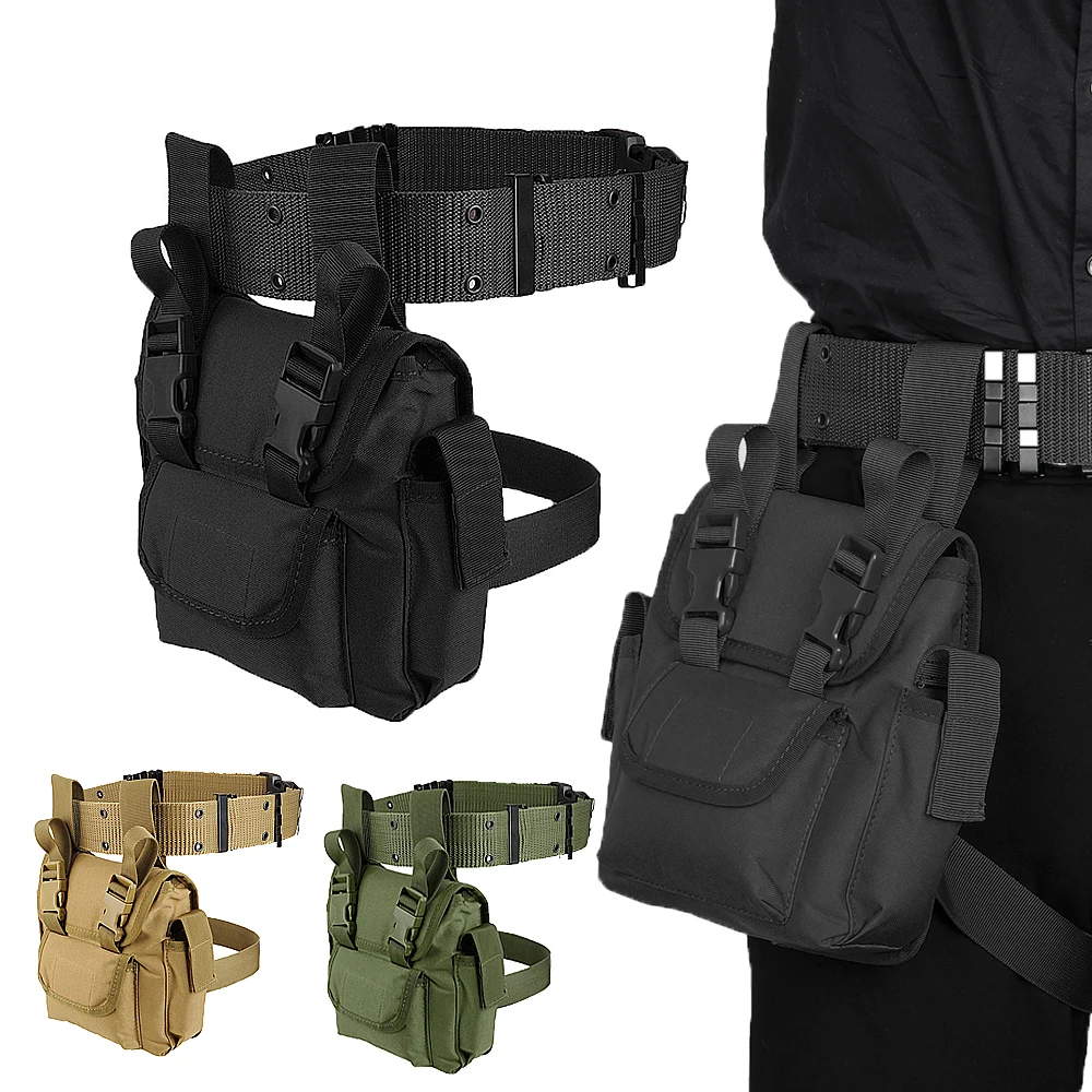 Tactical Molle Drop Leg Bag Waterproof Men Military Waist Pack Quick Release Belt EDC Fanny Hunting Cycling Accessories | Спорт и