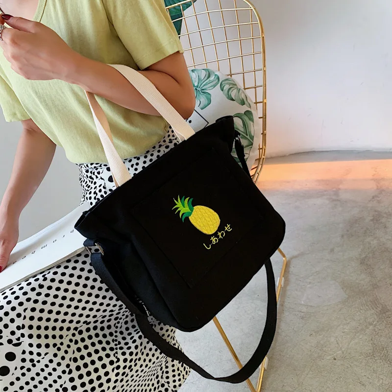 

2019 New Style Korean-style Printed Tote Bag Canvas Bag Shopping Bag Ultra-Light Durable Single-shoulder Crossbody Bag