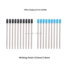 10 шт Универсальный стандартный стиль шариковая ручка Замена заправок черные и синие чернила заправки 0,5/1,0 мм Школьные офисные принадлежности