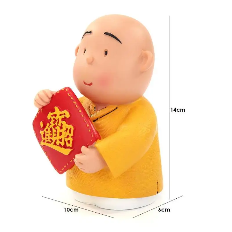 Piggy bank-C Буддийского монаха в форме свинья-копилка для Изящные и красивые соломенная шляпа уникальный творческий практичной эмалью хранение денег Коробки 14x10x6 см - Цвет: Piggy bank-C