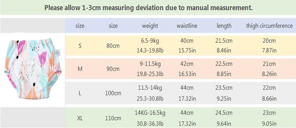 Cute Baby Diapers Reusable Nappies 4 Layers Cloth Diaper Washable Infants Children Baby Cotton Training Pants Panties Nappy 3PCS