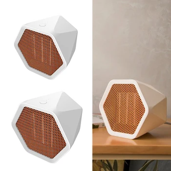 

600W Electric Heater Desktop Irregular Fan Heater Household Winter Warmer Angle Adjustment for Home/Office
