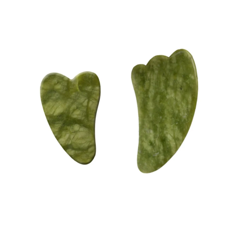 Natural Jade Stone Gouache Scraper Face Roller Gua Sha Massager For Face Body Massage Set Anti-Wrinkle Beauty Relaxation Tool