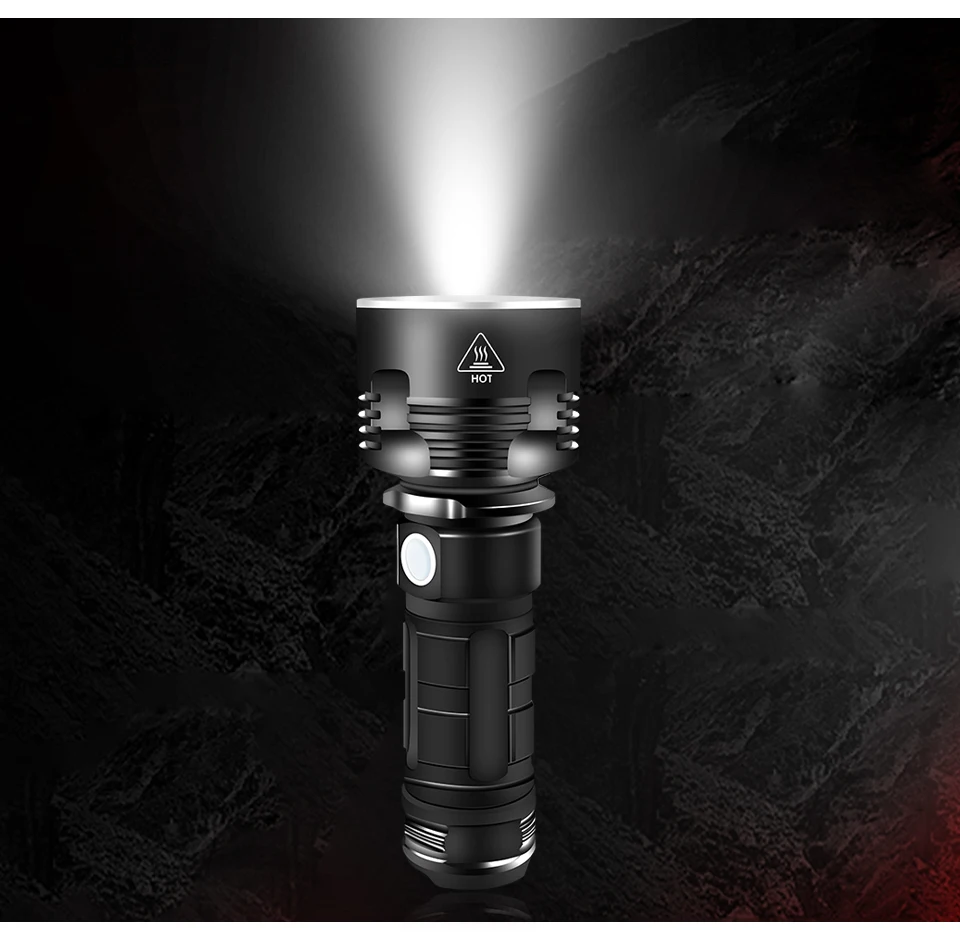 Ультра яркий XHP70.2 мощный перезаряжаемый светодиодный светильник-вспышка L2 Lanterna тактический фонарь с батареей 18650 или 26650, походный светильник