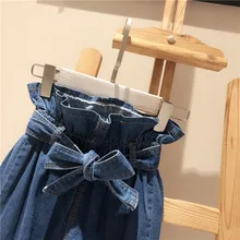 Детская одежда в Корейском стиле, Детская рубашка в западном стиле для девочек 19 Осенняя новая стильная детская рубашка со средней талией в стиле Хуа Бао ку