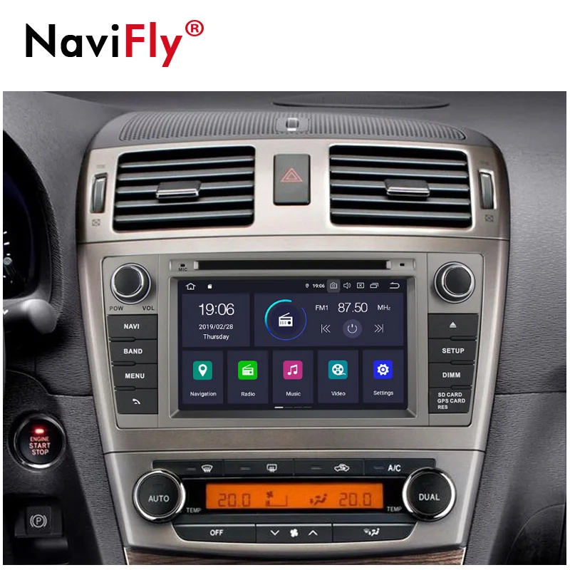 Best NaviFly Android 9.0 Car dvd radio player for Toyota Avensis T27 2009-2014 Audio Video carplay navigation system carplay ADAS 1