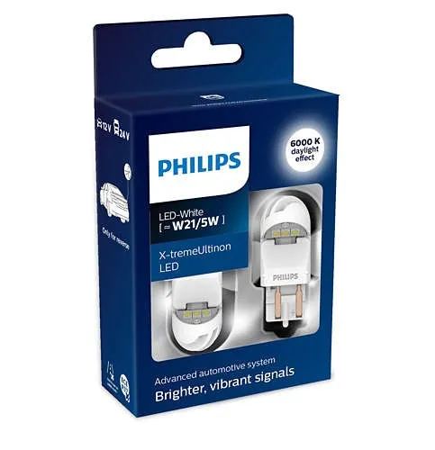  Lamp W21/5 W 12V-LED (W3x16q) 6000K 18/03W White-tremeUltinon LED Gen2 (PKG. 2 pcs) PHILIPS 11066XU - 10000007837881