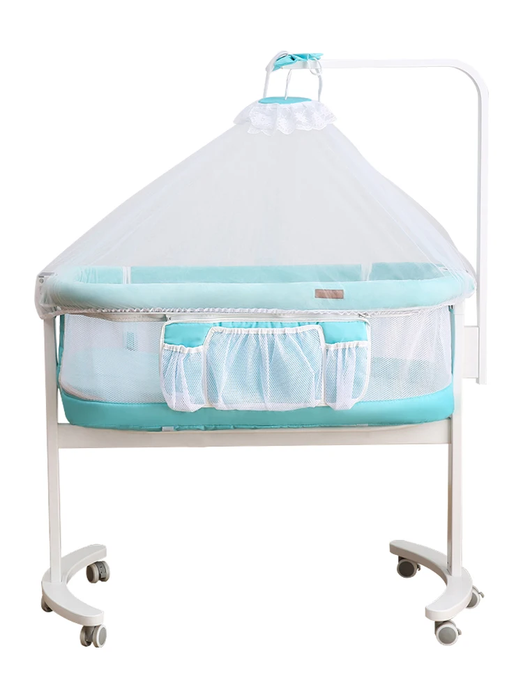 

959 Crib Joint Bed Newborns BB Bed European Style Portable Multi-functional Babies' Bed Small Bed Movable Primary