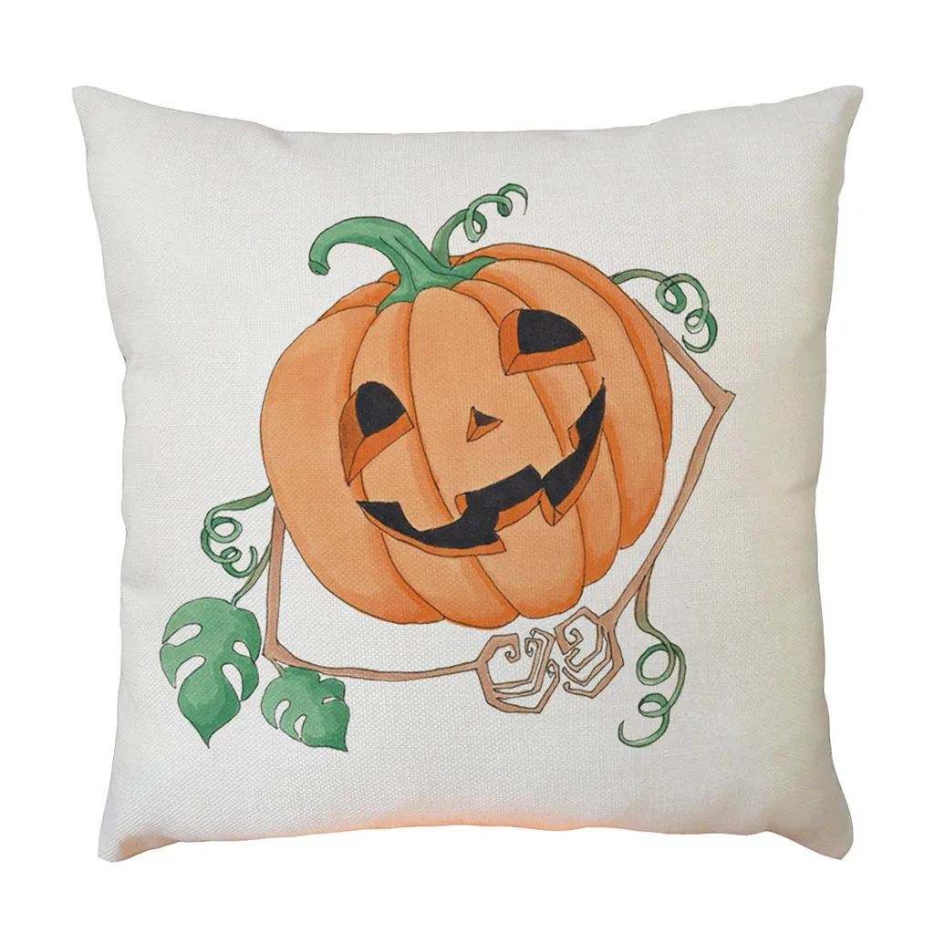 

Happy Halloween Cushion Cover Pumpkin Ghosts Decorative Pillows For Sofa Seat Soft Throw Pillow Case Cover 45x45cm Home Decor