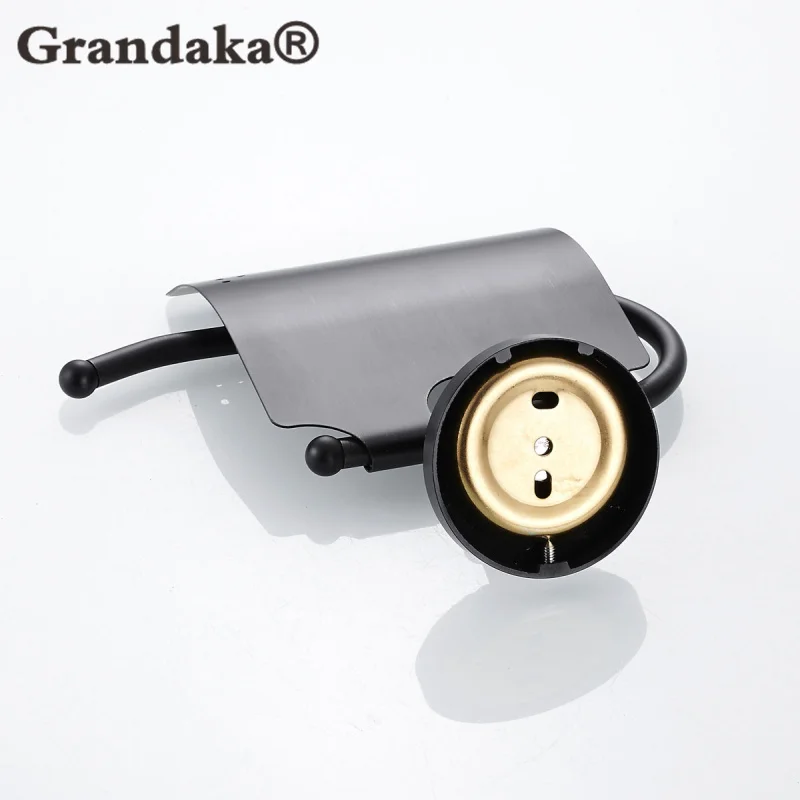 Wall Mounted Brass Black Finish Paper Shelf Toilet Paper Holder Roll Holder Bathroom Accessories Fashion Hardware