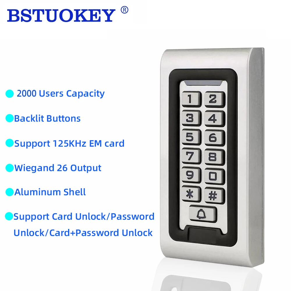 

Keypad Access Controller Reader Security Password Wiegand 26 125khz ID Card Reader Door Access Control