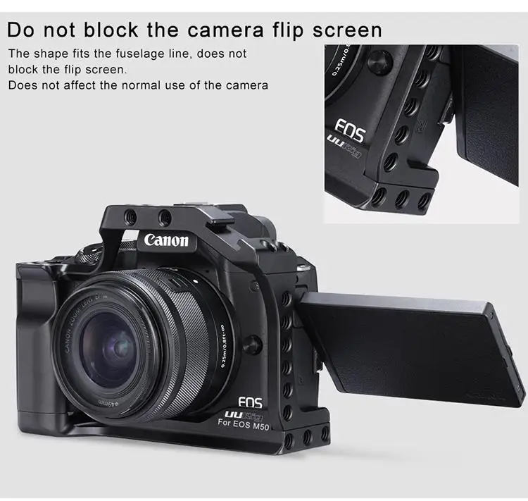 UURig C-M50 профессиональная DSLR камера клетка для Canon M50 M5 Arca БЫСТРОРАЗЪЕМНАЯ клетка для EOS M50 Горячий башмак Arri отверстие 1/" 3/8" r60
