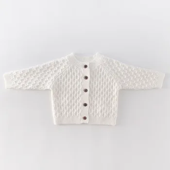 

Newborn Coat Jacket Baby Girl Clothes Solid Knitted Long Sleeve Sweater Cardigan Tops Princess Jacket Spring Autumn Clothing