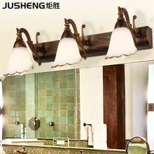 Ju sheng Европейский стиль ретро 3-головная настенная лампа для коридора гостиницы перед окрашиванием настенная лампа пасторальный стиль цветок 3 головки Железный арт мир