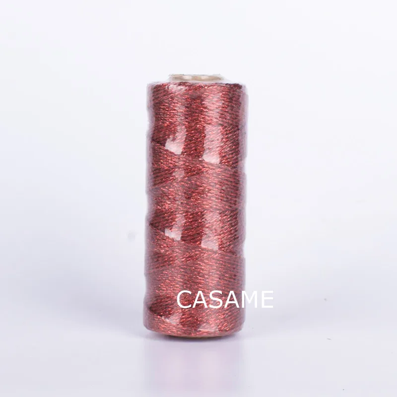 baker twine Striped 110yard12ply Striped DIY Metallic golden Gold Silver Twist Rope Baker Twines Craft Gift Packing spools
