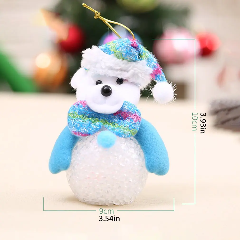 Christmas Glowing Doll Color Light Flash Snowman Bear Crystal Snowman EVA Lights Christmas Decorations