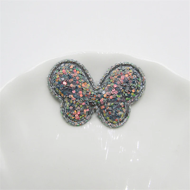 Grey Butterfly 10-50 шт Блестящий кролик/бабочка мягкие нашивки аппликации DIY ремесло поставки дети шпилька аксессуары подарок материал украшения - Цвет: Grey Butterfly
