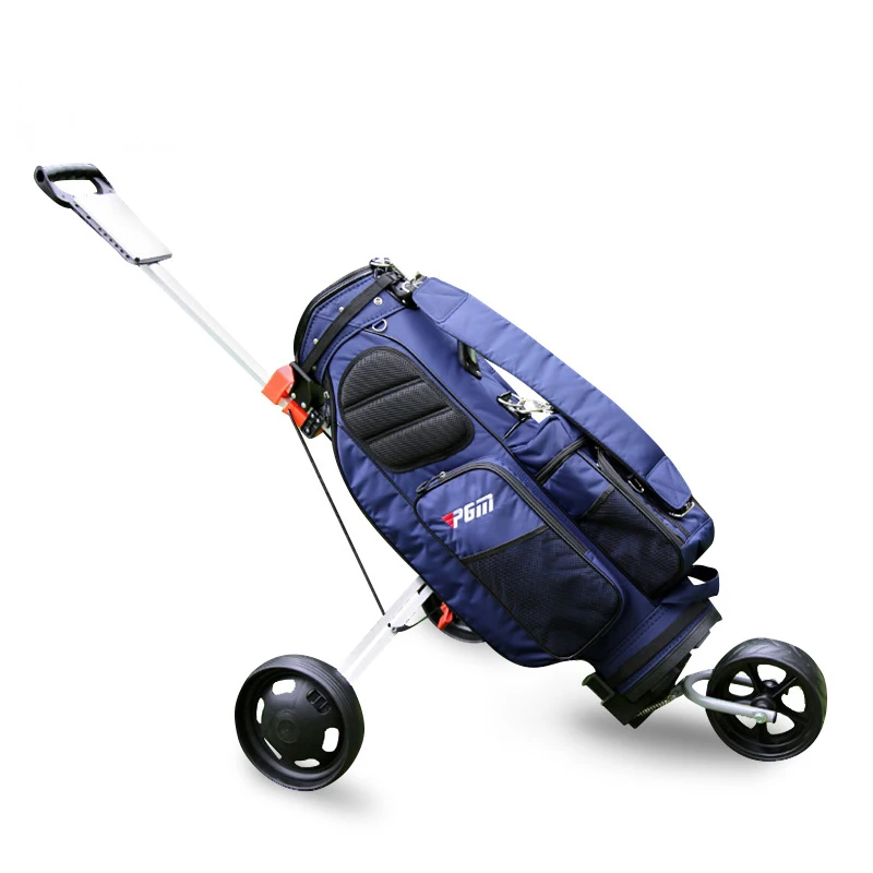PGM Professional Folding Golf Bag Trolley Outdoor Sports Travel Airport Baggage Check Carrier Cart Stroller Pitch Tool Supplies