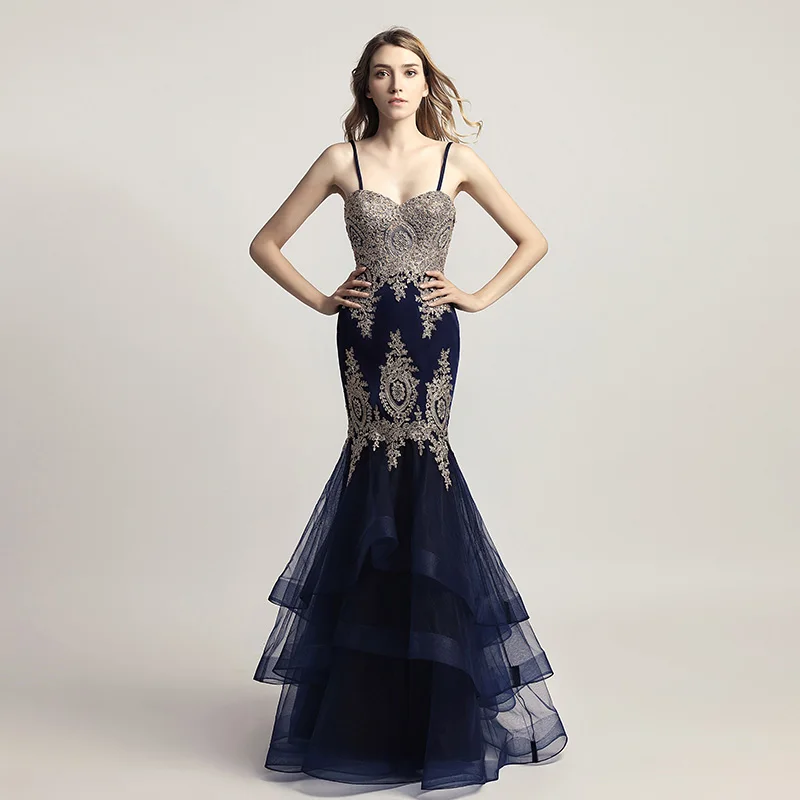 Navy blue Новое поступление Потрясающие бордовые платья знаменитостей без рукавов трапециевидной формы Роскошные вечерние платья Длинные Реальные фото L5487 - Цвет: Navy blue