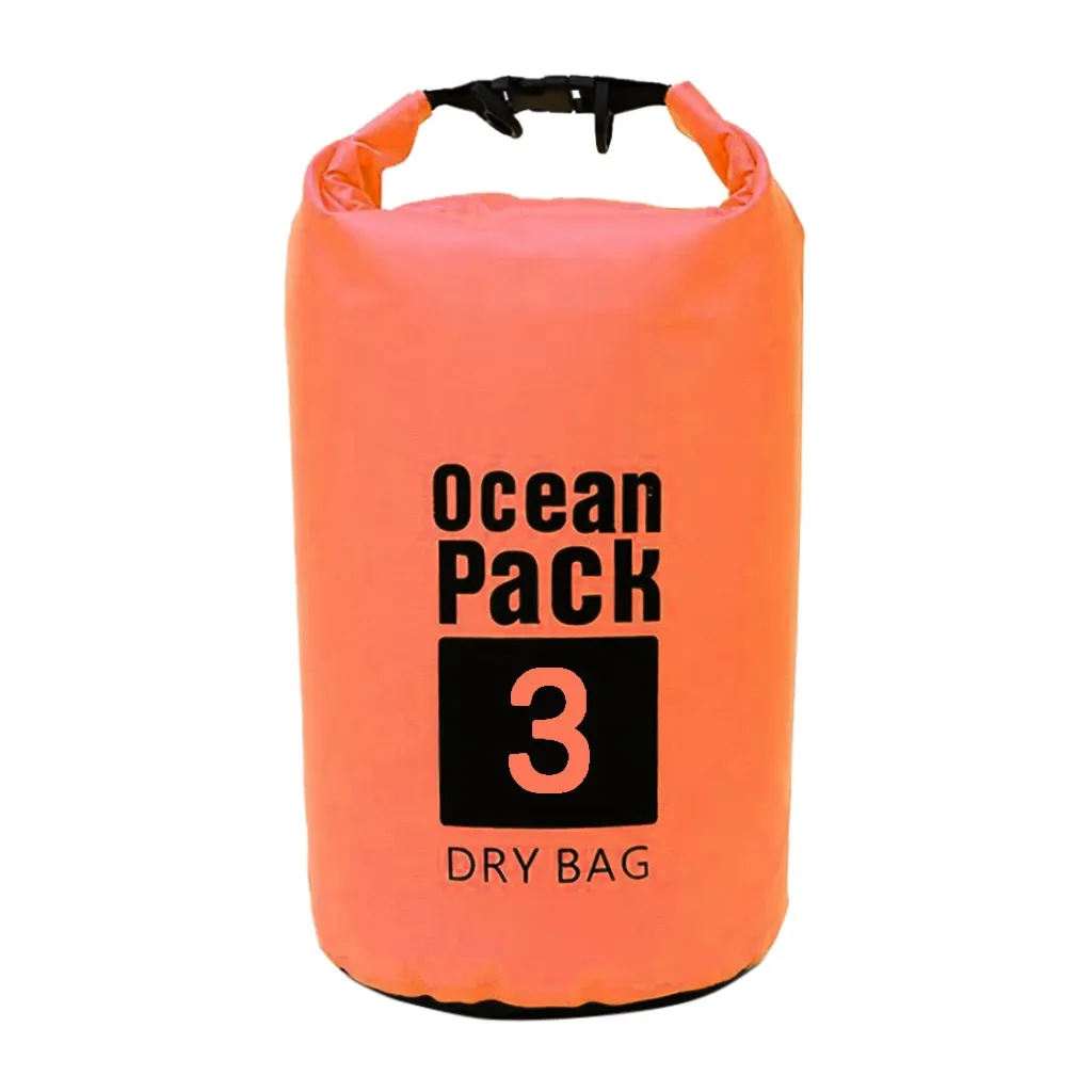 Океанский пакет сухих сумок для каноэ плавающих лодок Каякинг Кемпинг ПВХ сухой мешок 3л водонепроницаемый рюкзак речной треккинг сумки