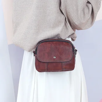 

New Women’s Waist Packs Crossbody Bag Washed Leather Women Fannie Pack Chest Bag Fashion Simple Ladies Messenger Shoulder Bags