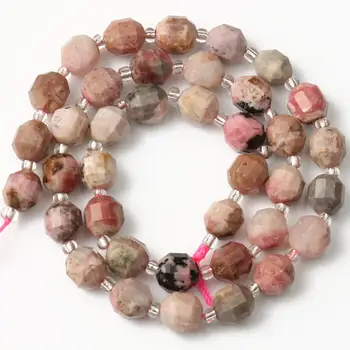 

8MM Natural Faceted Rhodochrosite Stone Beads Top Quality Jewellery Round Loose Spacer Beads For Jewelry Making Diy Bracelets