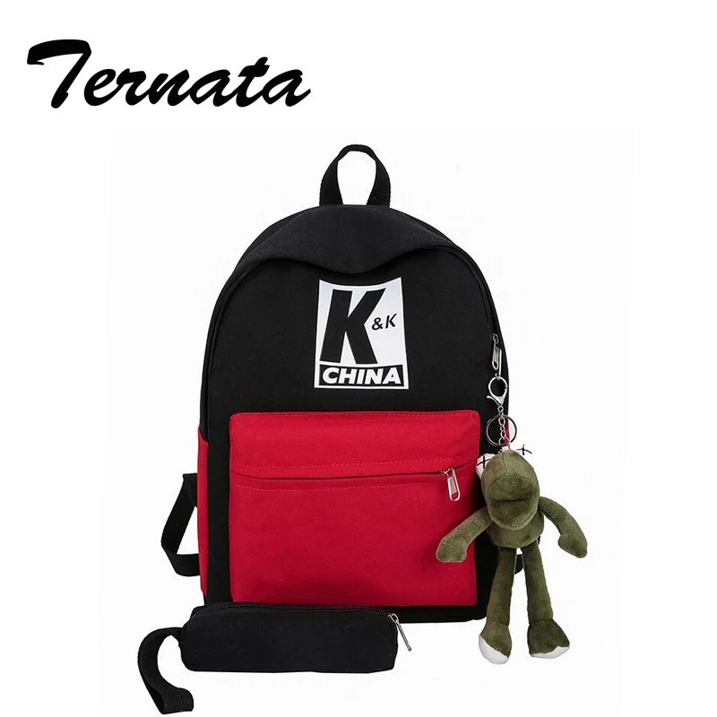 

Gift Pendant New Style Ladies Canvas Backpack Korean Version Fashion Women Tide Leisure Large Capacity Travel Bag Girl Shool Bag