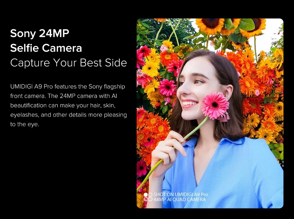 UMIDIGI A9 Pro SmartPhone Unlocked 32/48MP Quad Camera 24MP Selfie Camera 4GB 64GB/6GB 128GB Helio P60 6.3" FHD+ Global Version best poco mobile