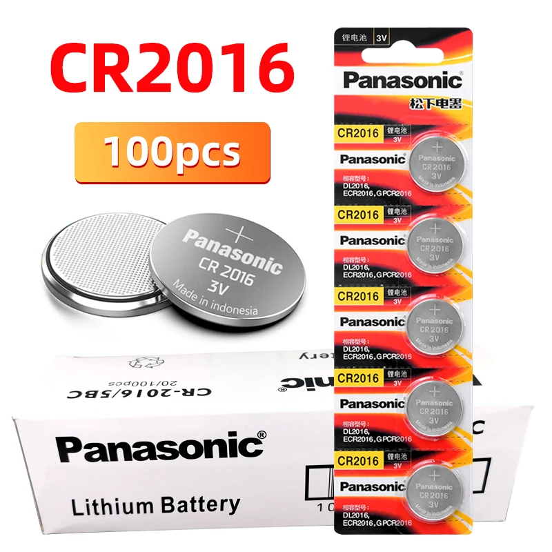 Оригинальный PANASONIC 100 шт./лот cr2016 BR2016 KCR2016 ECR2016 кнопочные элементы питания 3 в