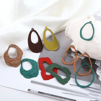 

New style 40pcs/lot Rubber paint geometry irregular water drop shape alloy floating locket charms diy jewelry earring accessory