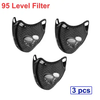 

sports facial mask filter mask anti masks mouth cover bicycle face mask protective 3 pcs