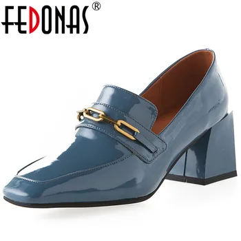 

FEDONAS High Quality Women Square Toe Office Lady Pumps Working Summer Spring Square Heeled New Arrival 2020 Shoes Woman
