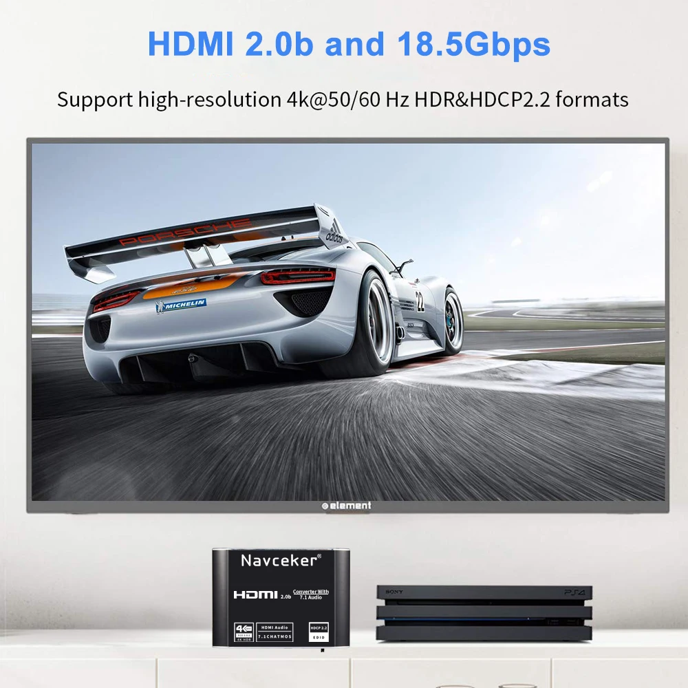 Extrator de Áudio Hdmi para Hdmi para Rca Hdmi Conversor Spdif Adaptador Toslink Switch Digital 7.1 2022 5.1 - Image 3