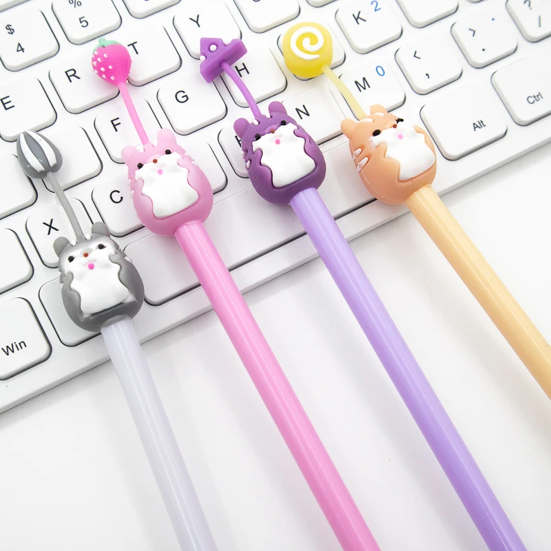 Милая гелевая ручка для хомяка Kawaii черные и синие чернила 0 5 мм офисные